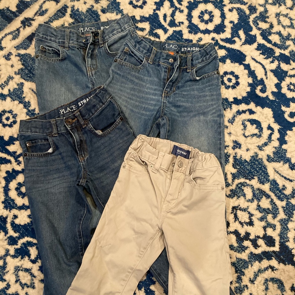 4 pairs Boys pants all size 7 slim